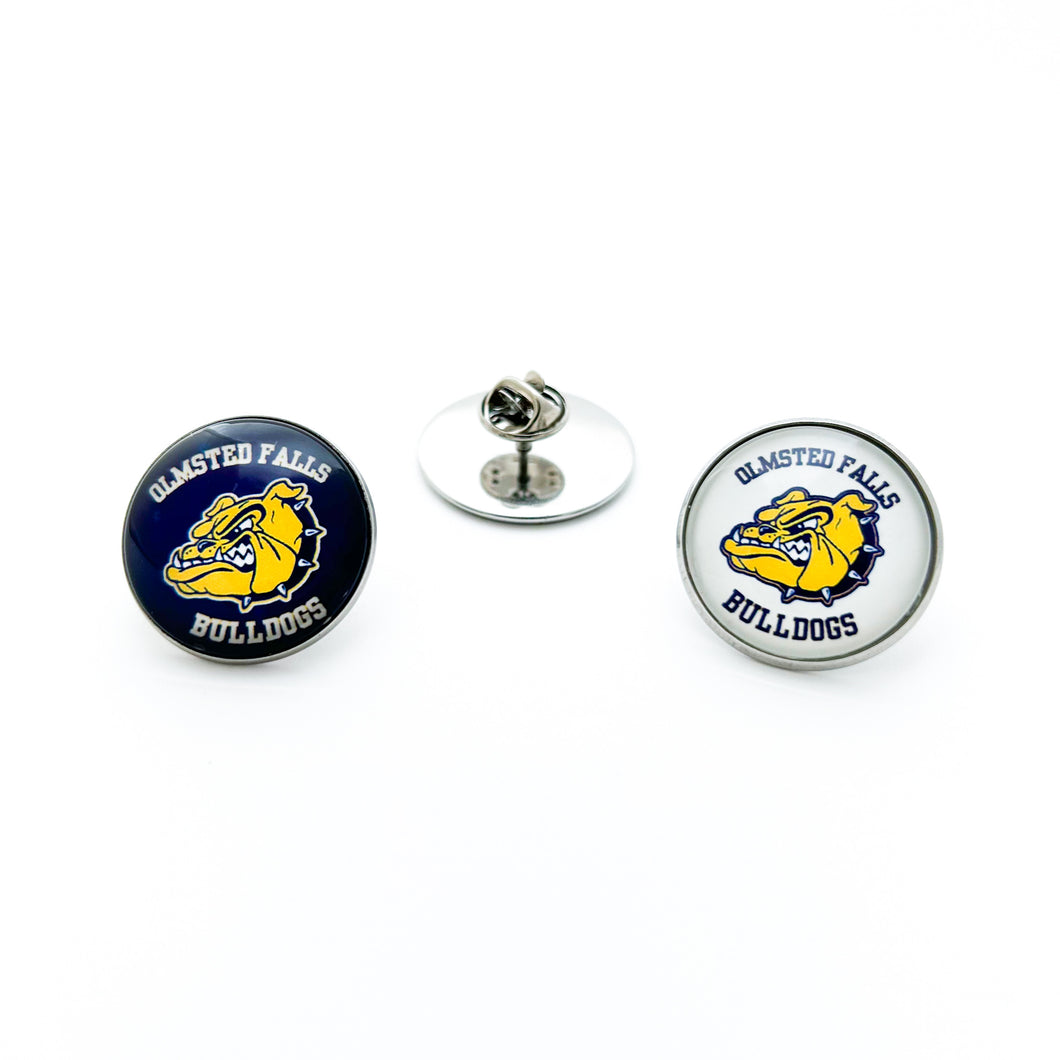 custom stainless steel olmsted falls bulldogs lapel pins