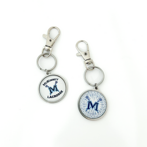 stainless steel McKinney Lacrosse keychains with swivel clips