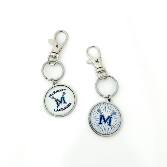 stainless steel McKinney Lacrosse keychains with swivel clips