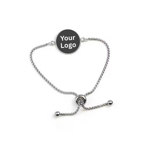 Custom Adjustable Stainless Steel Logo Bracelet