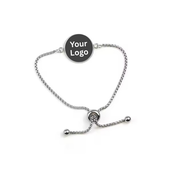 Custom Adjustable Stainless Steel Logo Bracelet