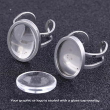 stainless steel bezel ring blanks with glass cabochons