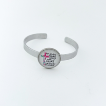 aluminum cuff bracelet with a waymaker miracle worker promise keeper light in the darkness graphic