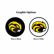 black and yellow beaver mascot graphics