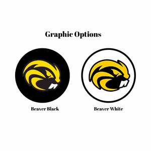 black and yellow beaver mascot graphics