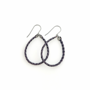 Braided Leather Hoop Earrings