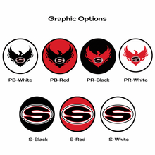 Set of Sonoraville logo graphic options in black red and white