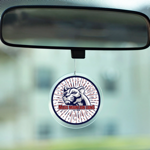 acrylic car rearview mirror accessory with Maus mountain lions graphic logo
