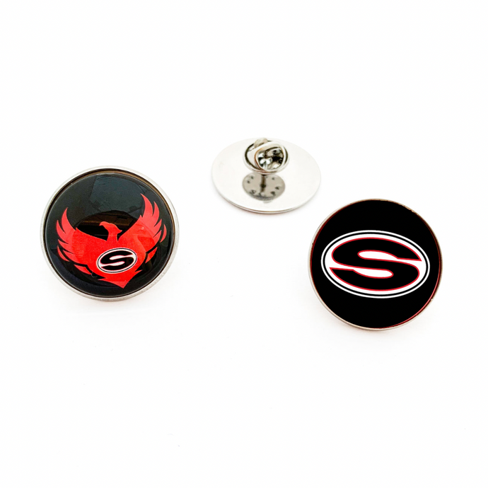custom stainless steel Sonoraville High school spirit wear brooch pins