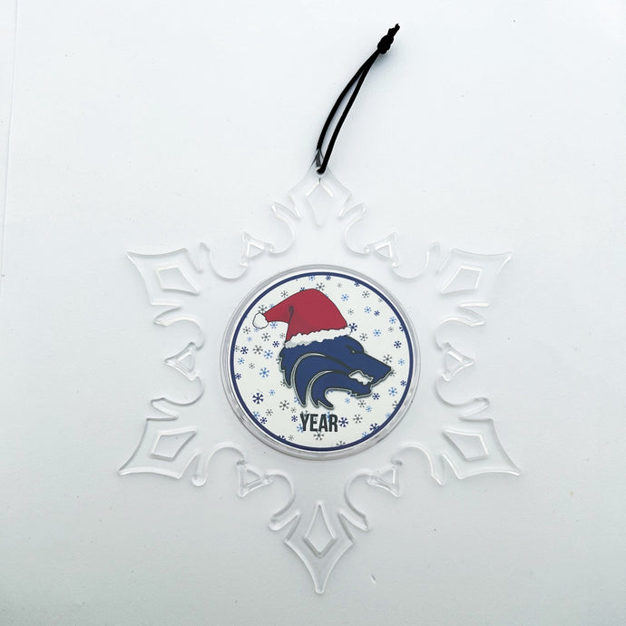 custom personalized Plano West senior high school acrylic snowflake christmast ornament