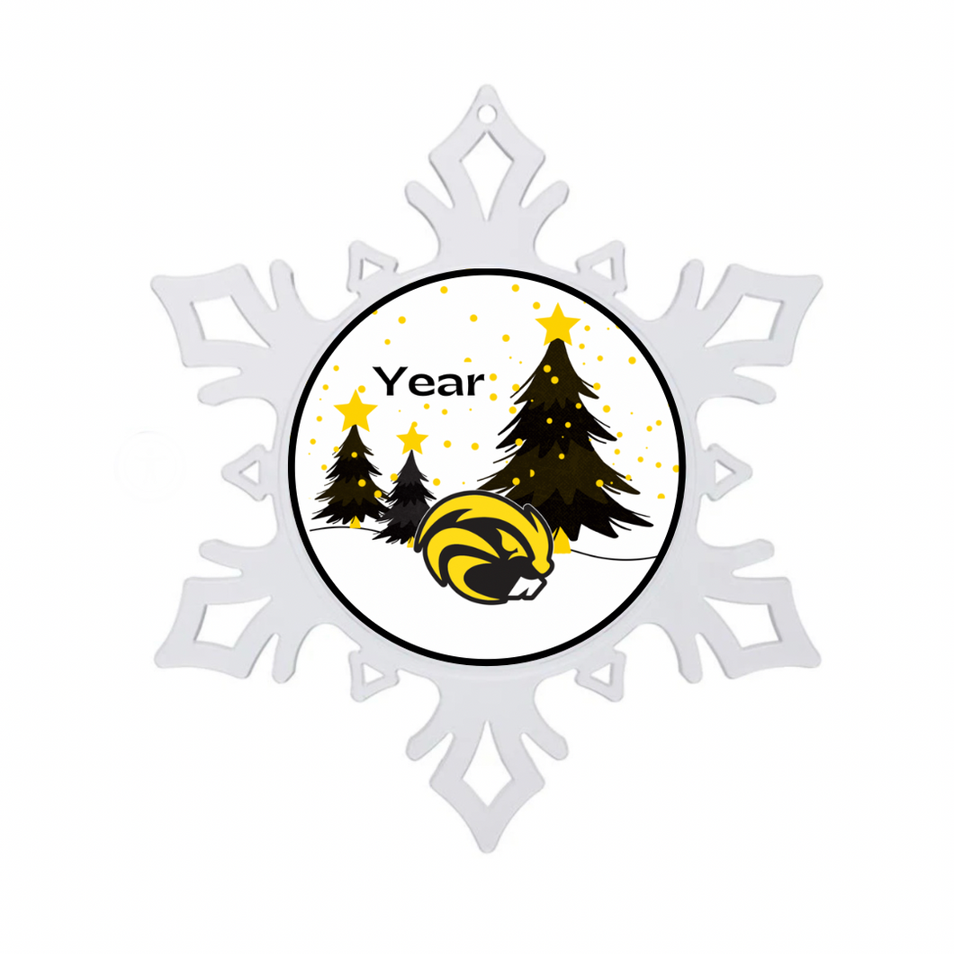 Personalized Riverside Beavers Snowflake Ornament