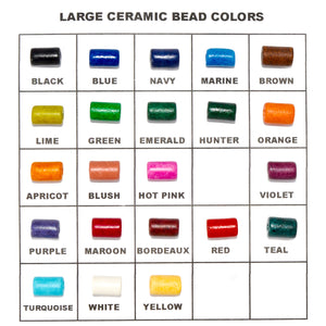 large ceramic tube beads color chart