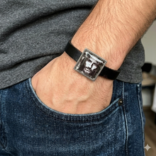 Jesus Christ Black Leather Cuff Bracelet