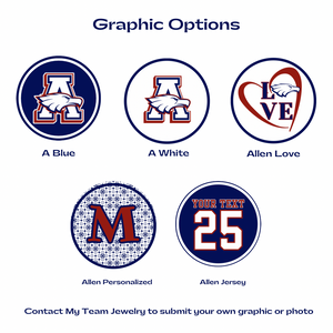 various Allen Eagles logos and personalized graphics