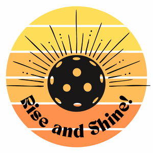 yellow and orange rise and shine pickleball graphic clipart