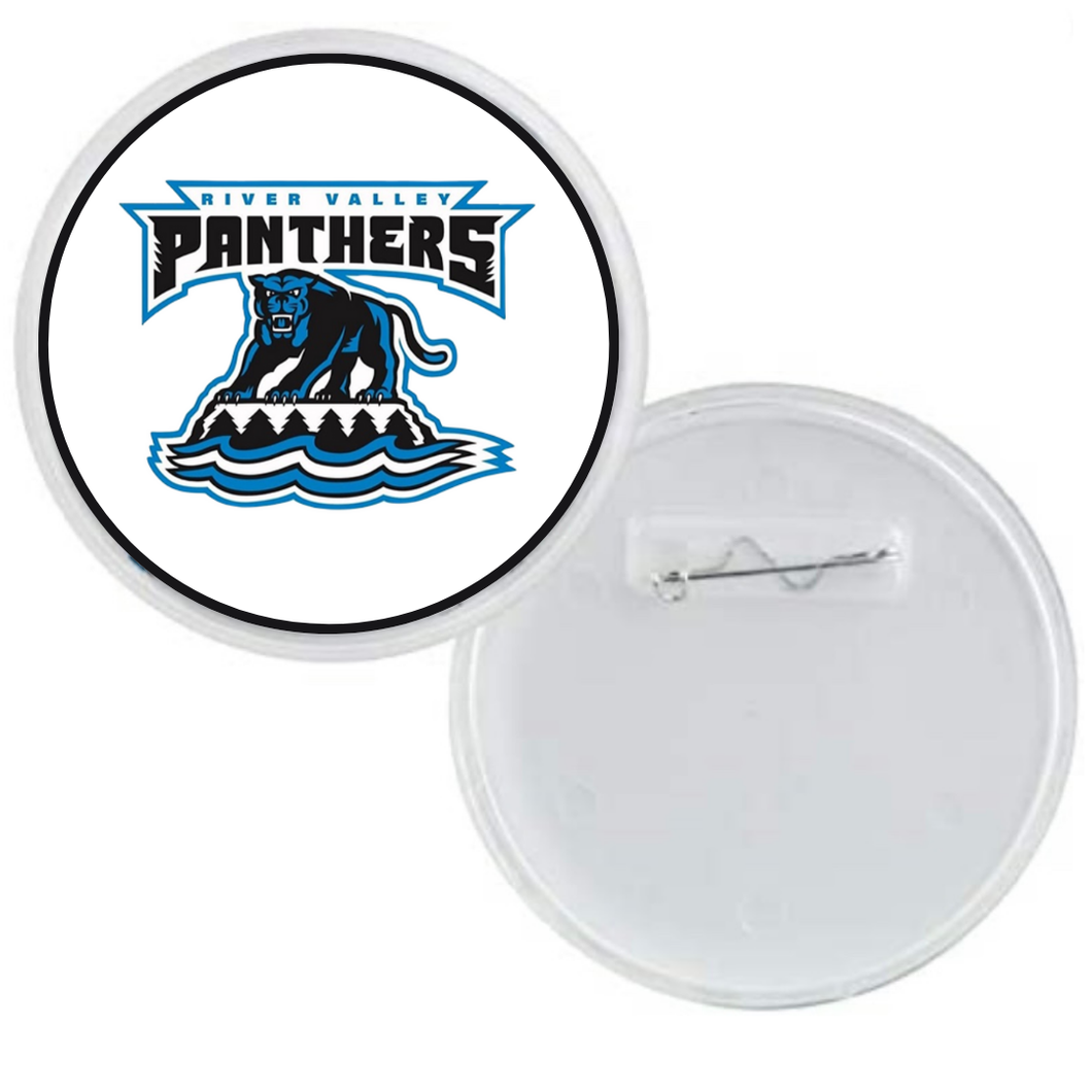 3-inch River valley panthers acrylic photo button