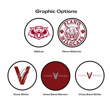 set of 5 vines and plano senior wildcats graphics and logos in maroon and white