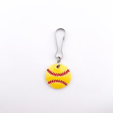 ceramic softball zipper pull