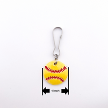 1-inch ceramic softball zipper pull
