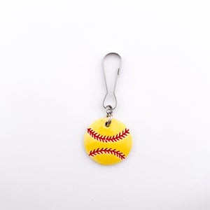 ceramic softball zipper pull