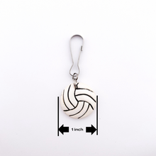 1-inch ceramic volleyball zipper pull