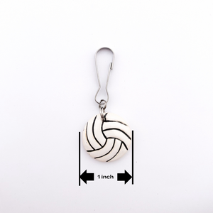 1-inch ceramic volleyball zipper pull