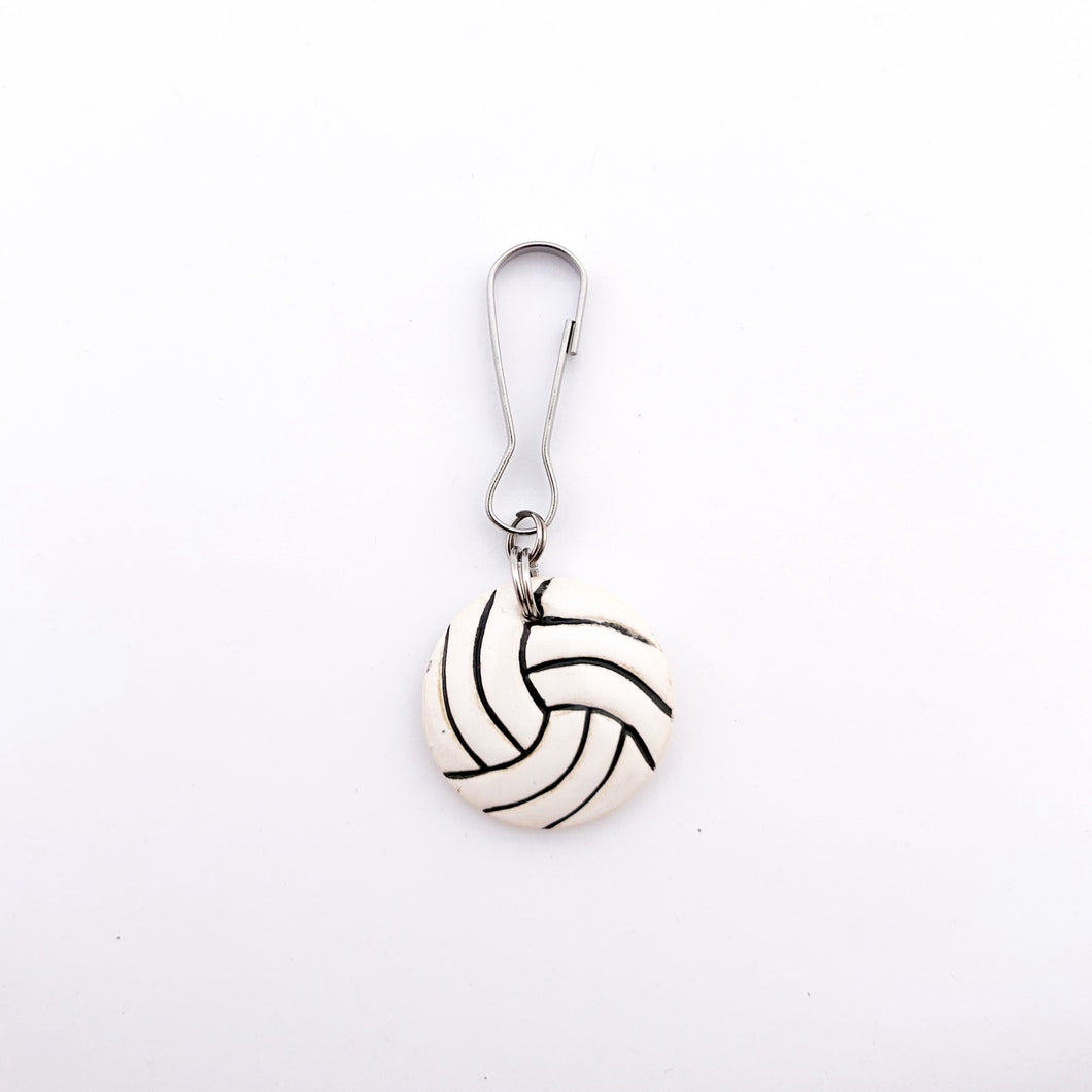 ceramic volleyball zipper pull