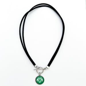 custom Berkner high school rams black suede cord toggle necklace