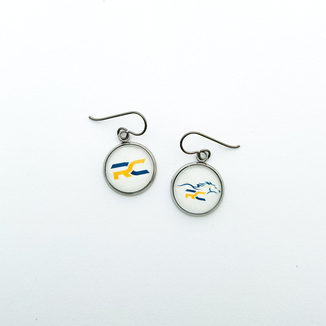custom stainless steel Raymond Central High School drop earrings 