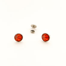 hand made 10 mm stainless steel basketball stud earrings 