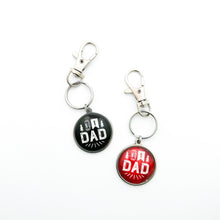 custom stainless steel No 1 dad keychains in black and red