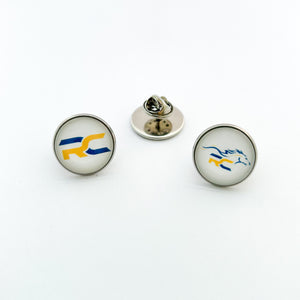 custom stainless steel Raymond Central High School lapel and lanyard pins