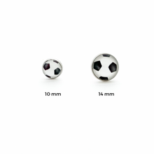 10 mm and 14 mm stainless steel soccer stud earrings