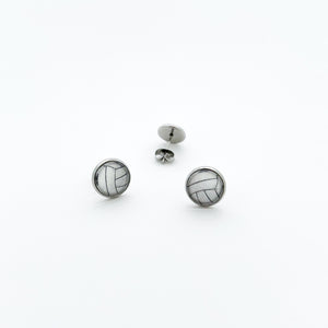 hand made 10 mm stainless steel volleyball stud earrings 