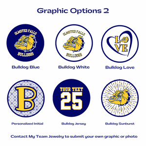 set of 6 olmsted falls bulldogs logos and personalized graphics in blue gold and white