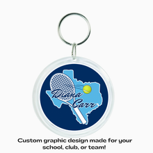 personalized texas tennis acrylic round keychain
