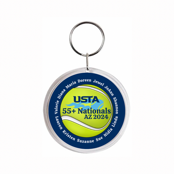 custom personalized USTA tennis acrylic photo keychain