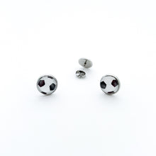 10mm stainless steel soccer stud earrings with soccer ball graphic