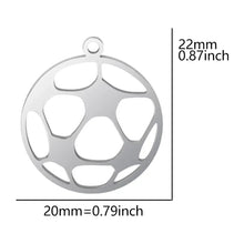 20 mm stainless steel soccer ball pendant charm 