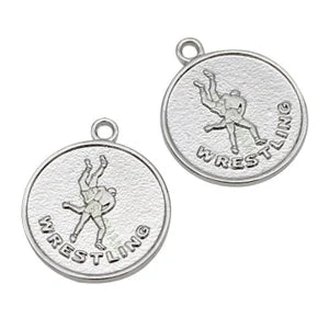 silver embossed wrestling charms