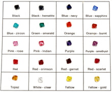 Swarovski crystal colors for theater charm earrings