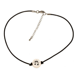 leather band music choker necklace