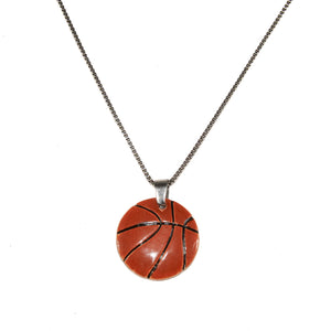 ceramic basketball pendant necklace 
