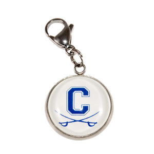 custom stainless steel Chillicothe High school zipper pull with lobster claw clasp