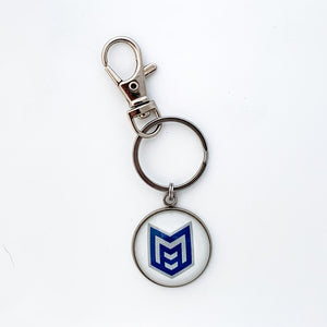 stainless steel McKinney high school royal pride marching band logo keychain
