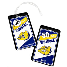 personalized Olmsted Falls Bulldogs bag tags