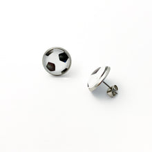 custom stainless steel soccer statement stud earrings