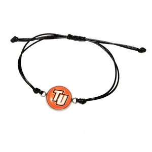 custom Tusculum university black adjustable cord friendship bracelet