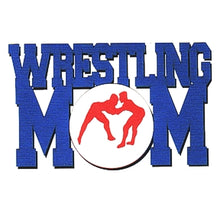 wrestling mom graphic in blue and red