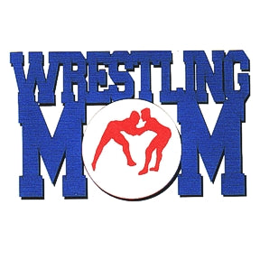 wrestling mom graphic in blue and red